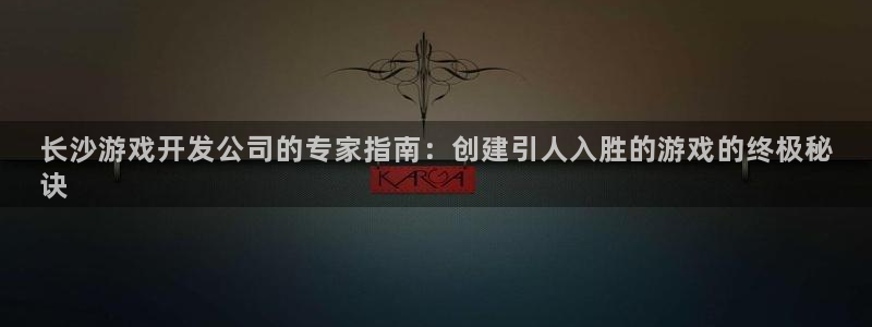 沐鸣平台总代理：长沙游戏开发公司的专家指