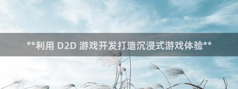沐鸣咨询：**利用 D2D 游戏开发打造