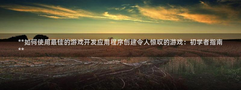 沐鸣4招商：**如何使用最佳的游戏开发应