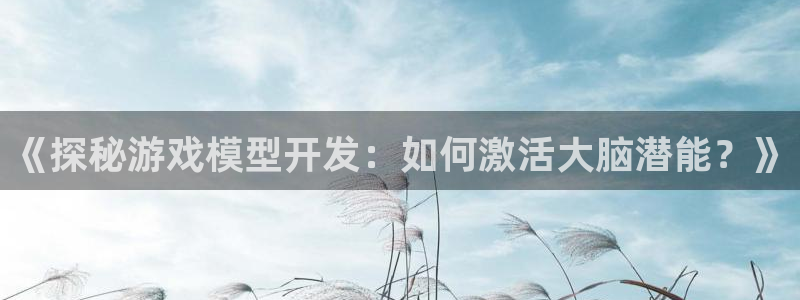 沐鸣4注册：《探秘游戏模型开发：如何激活