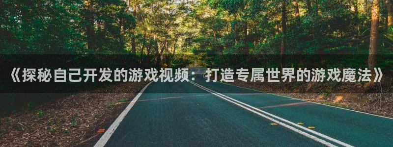 沐鸣平台app下载：《探秘自己开发的游戏